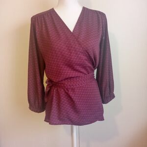 Allison Joy Women's long sleeve Blouse Plum Medium